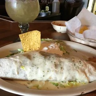 Seafood burrito.