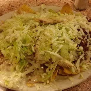 Chicken and beef nachos