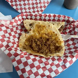 Guisada tacos to die for.  These are amazing on authentic tortillas.