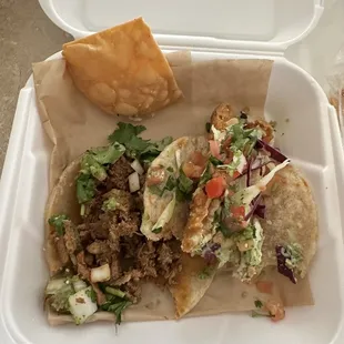 Al Pastor taco &amp; fish taco