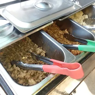 meats cooked onsite, served hot