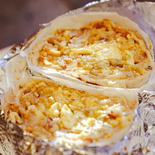 Breakfast burrito, chorizo.