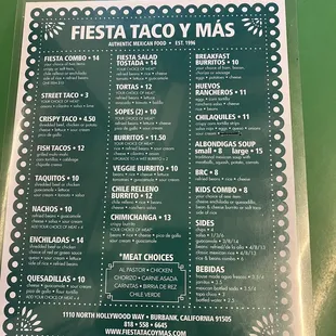 Updated menu 02/24/23