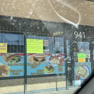 through a car window