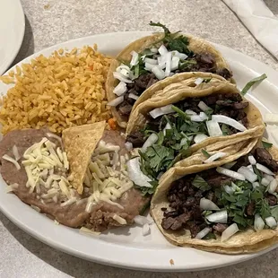 Steak taco dinner