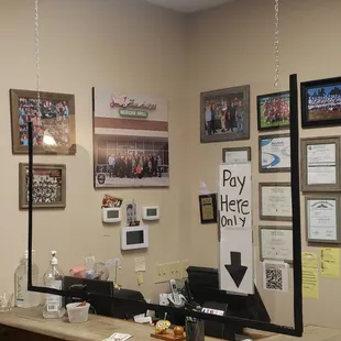 the front desk of a restaurant