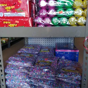 Confetti, party snap, crazy string.