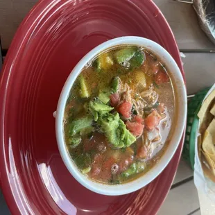 Lunch chicken tortilla soup