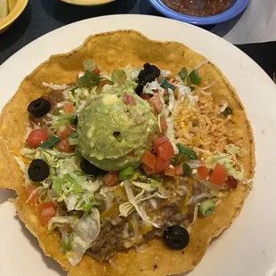 Fiesta Tostada has everything on it