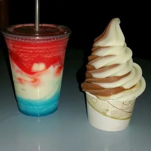 The American Dream slushy $4.75  &amp; cup of ice cream $3.75