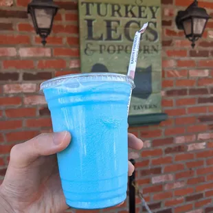 Frozen blue raspberry slushie