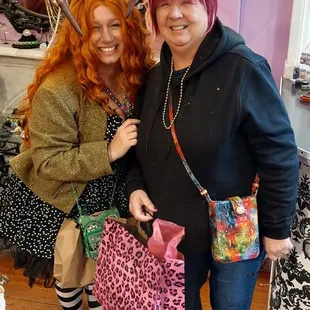 My Mom and Sister with their new wigs with horn's, freaking awesome!!