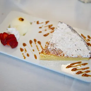 Almond Tart with Vanilla Ice Cream