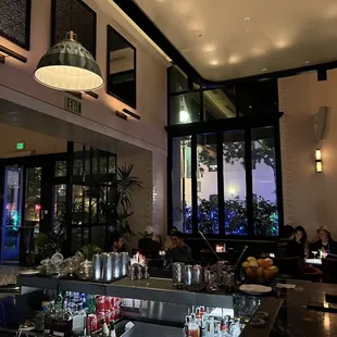 a view of a restaurant from the bar