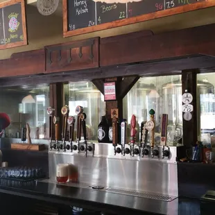 Bar and beer board.  Nice selection of house made brews and guest beers on tap.