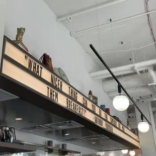 Marquee sign inside