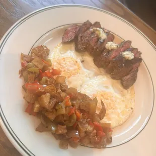 Steak and eggs