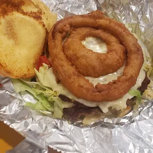 The Ogre with addtional 50/50 Sauce, Cherry Peppers, Lettuce