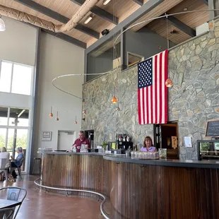 bar with american flag