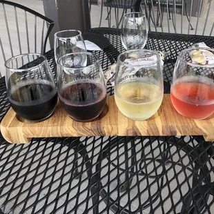 Another view of our tasting flight. I really enjoyed each one.