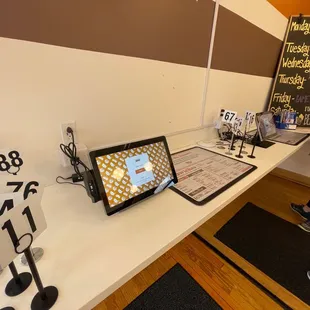 Ordering area, you can also order at the counter with an employee