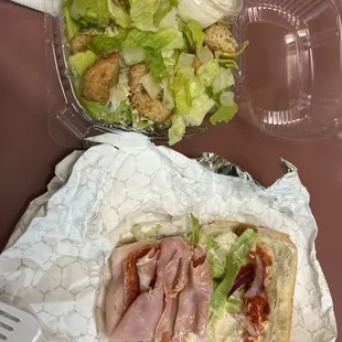 Italian cold cut, combo caesar salad, 9.50
