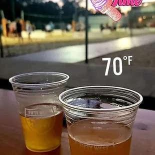 Beers by the Volleyball courts