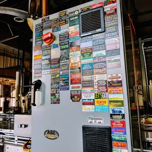 List of beers on the canning machine