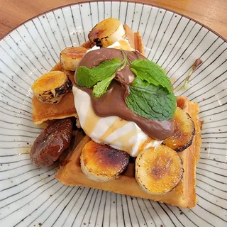 Cinnamon Poached Fig Waffle