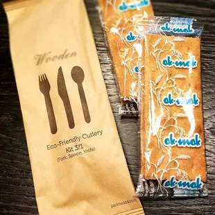 Complimentary cutlery and crackers with your order..