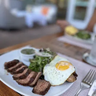 Amazing Steak and eggs with Chimichurri