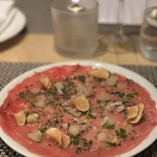 Yellowfin tuna carpaccio $24