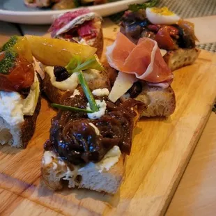 Crostini assortment.