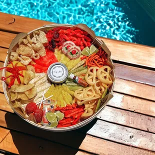 a platter of food