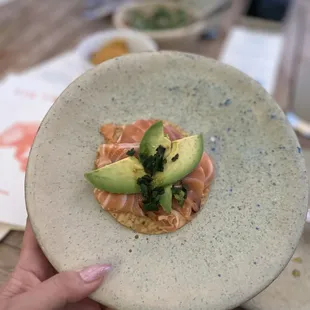Salmon Avocado Tostada