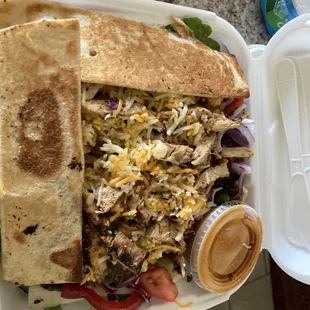 Chop chop salad with chicken. Yummy!