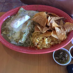Chile Verde Enchiladas