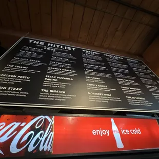 the menu of the restaurant