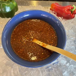 Chipotle salsa, very bitter and hot