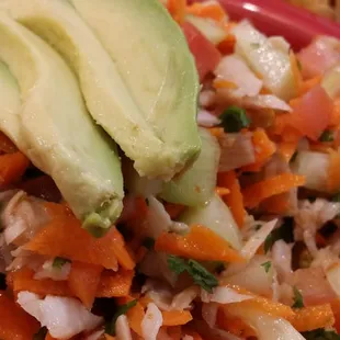 Chips and Ceviche sounded good but very very little seafood...