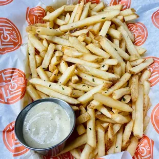 French Ass Fries Plate with Sauce Ravigote