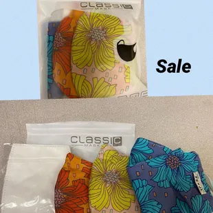 The blue one is the origami style mask. Three filters included