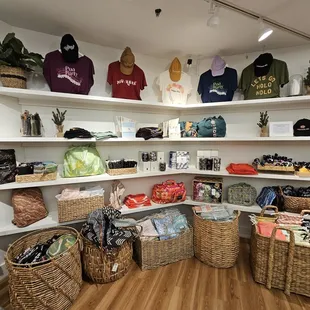 T-shirts, backpacks, pouches, and other accessories