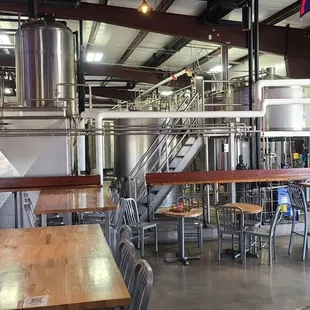 All of the seating surrounds the brewery area. You can watch the beer being made!