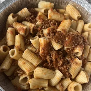 Make your own pasta - rigatoni bolognese