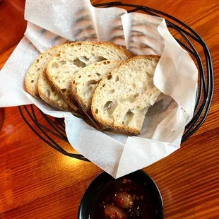 complimentary olives &amp; bread