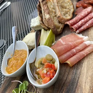 Three meat and three cheese charcuterie board