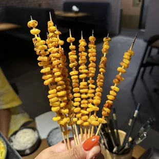 Corn Seed Skewer(10Pcs) (Spicy) (Veg) (10)/ Instagram @JUDEETHEFOODEE
