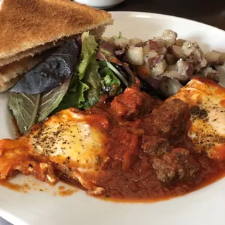 Maroccan Eggs with Beef and Shrimp