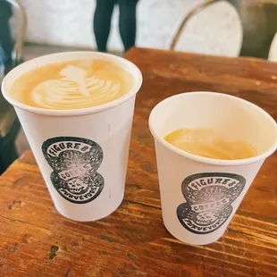 Cortado and latte